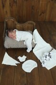 Resim Cuckoo Cotton Yenidoğan Bebek Hastane Çıkışı Set Krem 