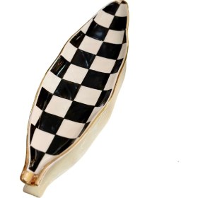 Resim Damalı Siyah Yaprak Tabak 