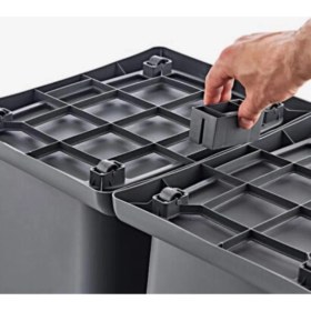 Resim Renkli 40 Litre Tekerlekli Geri Dönüşüm Kutusu, Çevre Dostu ve Şık Tasarım 