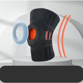 Resim Yükseltilmiş Silikon Kaymaz Spor Diz Pedleri Şok Emilimi Stabilize Edici Patella Açık 