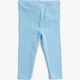 Resim Koton Fitilli Basic Tayt Etiket Detaylı Beli Lastikli Mavi 3smg40022ak Mavi 