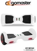 Resim GoMaster Icy 6.5 Inch Işıklı Akıllı Dengeli Elektrikli Kaykay Hoverboard Taşıma Çantalı Beyaz GoMaster