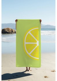 Resim Dijital Baskı Plaj Deniz Havlusu Limon Desenli Peştamal Hvl0162 Renkli 