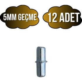Resim Metal Çift Taraflı 5mm Geçme Raf Pimi Dolap Raf Altı Pimi(5mm)(Metal) 