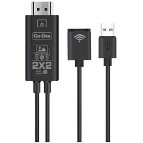 Resim Go Des GD-8276 Wireless Display Dongle Kablosuz HDMI 1080p Görüntü Aktarım 110 cm - Siyah ZORE-260166 
