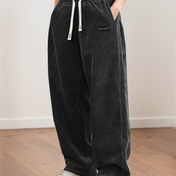 Resim Kadınlar İçin Kadife Dokulu Düz Paça Pantolon - Beli Bağcıklı, Günlük Kullanım İçin Esnek Paça, Dış Mekan (Elde Yıkanabilir, Kuru Temizleme Yapılmaz) - Çok Yönlü Kadın Moda Pantolonu 