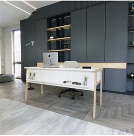 Resim Zenith Ofis Masası Beyaz Meşe 