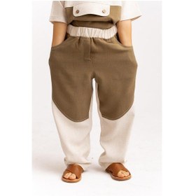 Resim Oliven The Kid İki Renkli Keten Erkek Çocuk Pantolon Caramel Caramel Kahverengi 