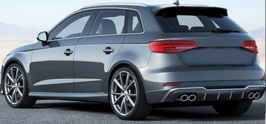 Resim Audi A3 2016-2020 Hatchback Uyumlu S3 Difüzör Egzoz Seti ( Normal Tampon ) 