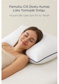 Resim 50x70cm Nano Jel Lüks Yastık 1200gr Anti-alerjik Pamuklu Yastık Microfiber Ultra Dolgun Silikon Çok Renkli 