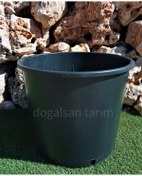 Resim 4 Adet 55 Lt Siyah Yuvarlak Üretim Saksı Fide Saksı Çiçek Saksı 