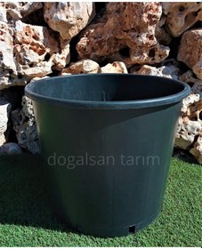 Resim 4 Adet 55 Lt Siyah Yuvarlak Üretim Saksı Fide Saksı Çiçek Saksı 