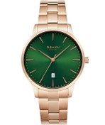 Resim Obaku Denmark V247XDVESV Quartz Çelik Rose Yeşil Kadran 42 mm Erkek Kol Saati 