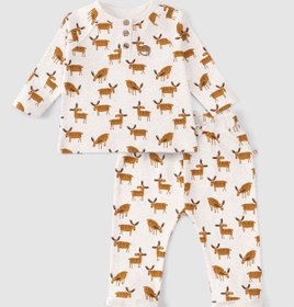 Resim Organik Pamuk Bebek Pijama Takımı Deer - Deer / 6-9 Ay 