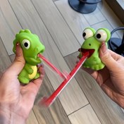 Resim FFYUANFS Sık & Sık Dil Oyuncakları - Kırmızı Dilleri Olan Kurbağa ve Dinozor Şekilleri, Yeşil Karikatür Etkileşimli Parti Hediyeleri Çocuklar İçin, Doğum Günleri, Bebek Partileri ve Çocuk Hediyesi, Dayanıklı Duyusal Oyuncaklar, Oyun Sever Tasarım 