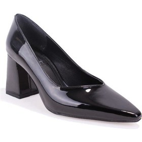 Resim Dagoster Dza07-129615 Siyah Rugan Stiletto Topuklu Kadın Ayakkabı Siyahrugan 