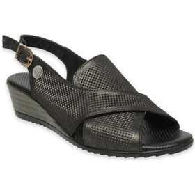 Resim Mammamia D25ys-2730-b Kadın Hakiki Deri Dolgu Topuklu Sandalet Siyah Siyah 