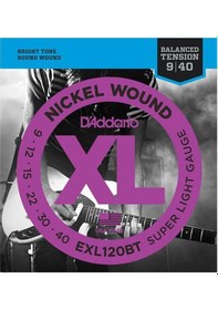 Resim D'addario Exl120bt Xl Nickel Serisi Elektro Gitar Tel Seti Super Light - 09-40 - Balanced Tension 