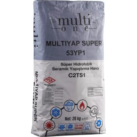Resim MULTIYAP SUPER - 20kg - C2TS1 - Su Yalıtımlı Seramik Yapıştırma Harcı, Beyaz Renkli, Süper Güçlü Tutuş 