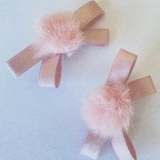 Resim Mini Pompom Hair Clips Pink 