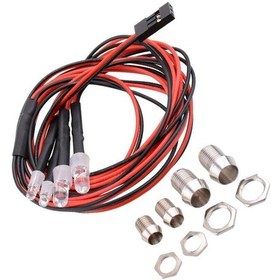 Resim 1/5 1/8 1/10 1/12 1/16 Rc Araba Kamyonu İçin 1/2 Far 4 Led 1 Set Çok Renkli 