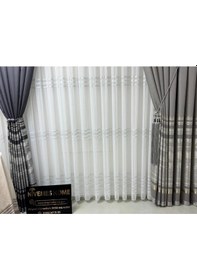 Resim Nivemeshome Urla V-5404 Gri 1/3 Sık Pileli Fon Perde Apm Gri 