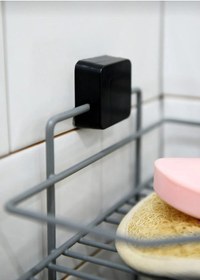 Resim Ömür Boyu Paslanmaz Yapışkanlı Banyo Köşeliği 3 Katlı Gri Çok Renkli 