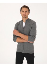 Resim Pierre Cardin Erkek Gri Melanj Hırka Triko 50317409-vr086 Gri Melanj 