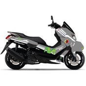 Resim Yamaha Nmax Gri Movistar Parçalı Motosiklet Scooter Kaplama Etiket Modeli 
