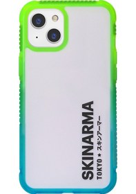 Resim İphone 13 Uyumlu Kılıf Şeffaf Airbag Tasarımlı Skinarma Hade Kapak Mavi - Yeşil 