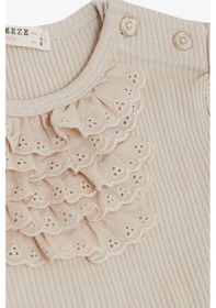 Resim Breeze Kız Bebek Tişört Güpürlü Armalı 9 Ay-3 Yaş, Bej-bej Bej 