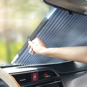 Resim Araba Güneşlik Perde İzolasyon Ön Cam Otomatik Geri Çekilebilir Güneşlik Perde Yazlık Araba Aksesuarları 