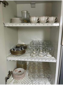 Resim ALPER BAŞHELVACI Krem 45 Cm X 10 Mt Deri Saten Lüks Kapitone Fransız Güpür Detay Raf Çekmece Örtüsü/dolap Örtüsü 