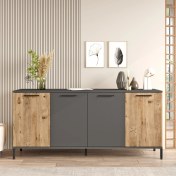 Resim Yurudesign Royal Konsol 4 Kapaklı Metal Ayaklı Çam Rl4-Aa 