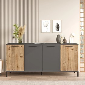 Resim Yurudesign Royal Konsol 4 Kapaklı Metal Ayaklı Çam Rl4-Aa 