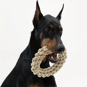 Resim Dayanıklı Halat Köpek Çiğneme Oyuncağı - Diş Temizliği ve Oynama Eğlencesi için Kıvrılmış Halka Tasarımı, Orta ve Büyük Irklar İçin İdeal, Karışık Renkler, Agressif Çiğneyenler İçin Köpek Oyuncakları 