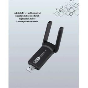 Resim Aydogan's Yüksek Hızlı 1200 Mbps Çift Bant USB Wifi Adaptör – Güçlü Sinyal, Geniş Uyumluluk 
