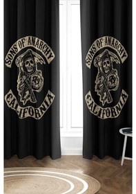 Resim Parlak Saten Mikro Kumaş Çift Kanat Fon Perde Takımı Prd0022 Renkli 