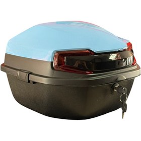 Resim GİZA MOTOR Motosiklet Arka Çanta 33 Lt Kapasite Metalik (Parlak) Açık Mavi-Buz Mavisi 