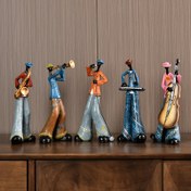 Resim Bu Harika, Rezinden Caz Bandı Figürleri, Vintage Müzisyen Heykelleri, Oturma Odası, Kitaplık, TV Ünitesi, Şarap Dolabı için Sanatsal Dekor, Dekorasyon, Kitaplık Ekranı,TV Stand Dekoru,Retro Tasarım,Vintage Heykeller,Detaylı Heykel,Reçine Figürler,Müzik Dekoru,Lüks Süs 