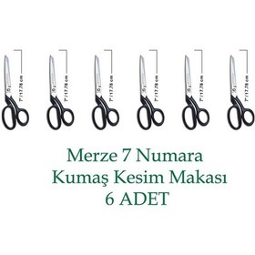 Resim Merze 7 Numara Vidalı Siyah Saplı Nikel Kaplama Terzi Makası 