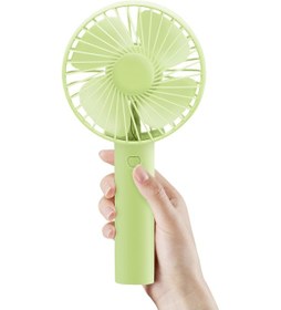 Resim Mini El Tipi Vantilatör, Taşınabilir Pil İle Çalışan 3 Hızlı Vantilatör Yeşil 