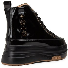 Resim Deery Kadın Rugan Siyah High Top Sneaker 