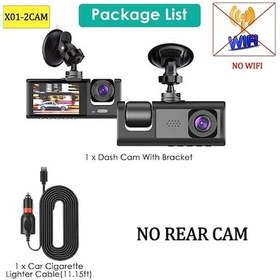 Resim Createtech 3lens Wi-fi Uygulama Video Kaydedici 2/3 Kanal 1080p Araba Dvr Gece Görme Dash Cam X01-nowıfı-2cam Yeni Tasarım, None 