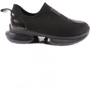 Resim Dgn Kadın Kalın Taban Strech Detaylı Silver Taşlı Sneakers Ayakkabı Siyah 21643136 