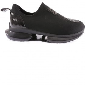 Resim Dgn Kadın Kalın Taban Strech Detaylı Silver Taşlı Sneakers Ayakkabı Siyah 21643136 