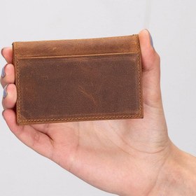 Resim Andy Leather Card Holder - Saddle Brown 