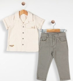 Resim Bombili Erkek Bebek Takım 12-36 Ay Yeşil Yeşil 