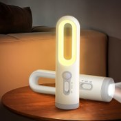 Resim LED el feneri gece lambası hareket sensörlü, USB şarj edilebilir taşınabilir aydınlatma lamba, yatak odası için elde tutulan el feneri, okuma, kamp, açık hava, acil durumlar 