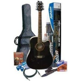 Resim Ashton Spd25Ceq Bk Elektro Akustik Gitar Seti + Kılıf 